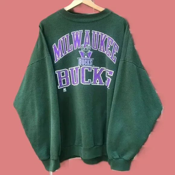 Vtg NBA Milwaukee Bucks Sweatshirt, Milwaukee Bucks NBA Basketball Shirt tee - Picture 4 of 4